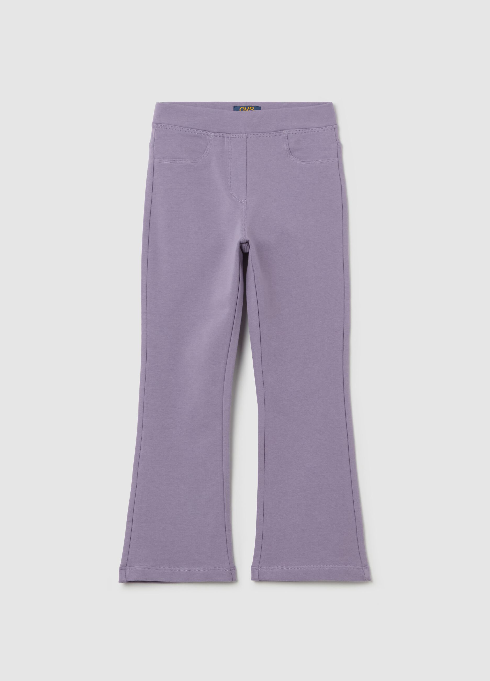 Flare-fit treggings in stretch cotton
