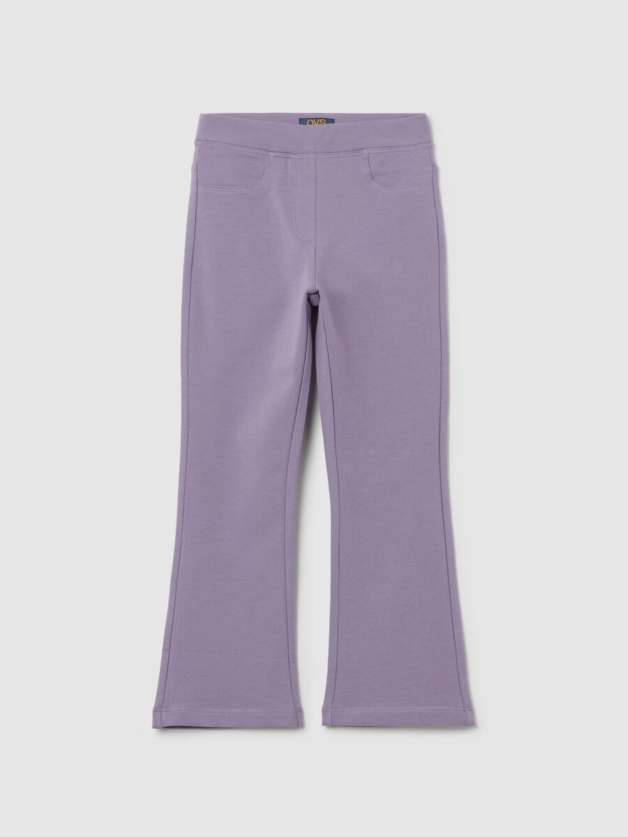 Flare-fit treggings in stretch cotton_0