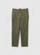 Green Stretch Cotton Regular Fit Trousers_4