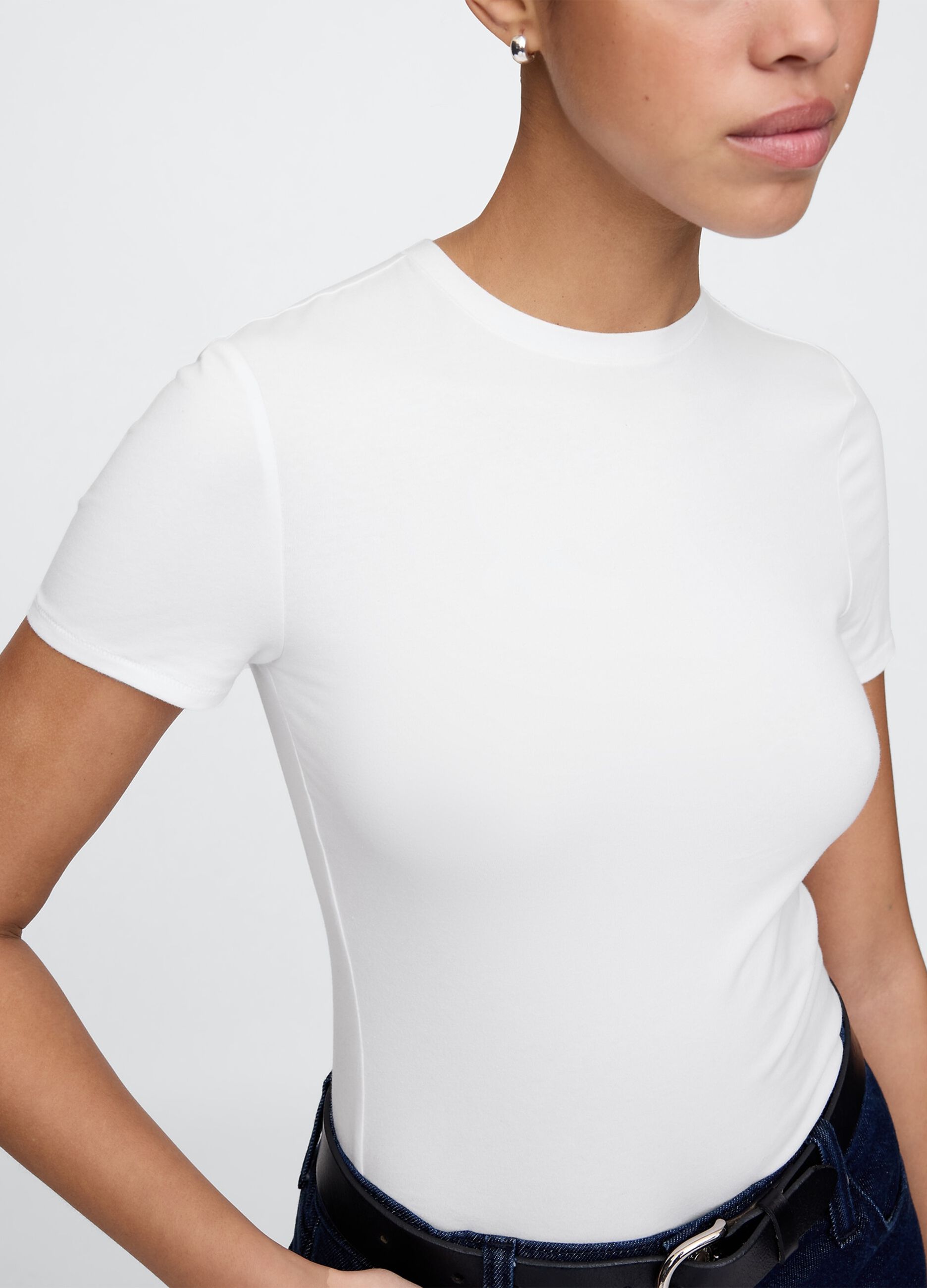 Body bianco in cotone elasticizzato