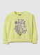 Yellow pure cotton girl's sweatshirt regular fit with embellishments_0