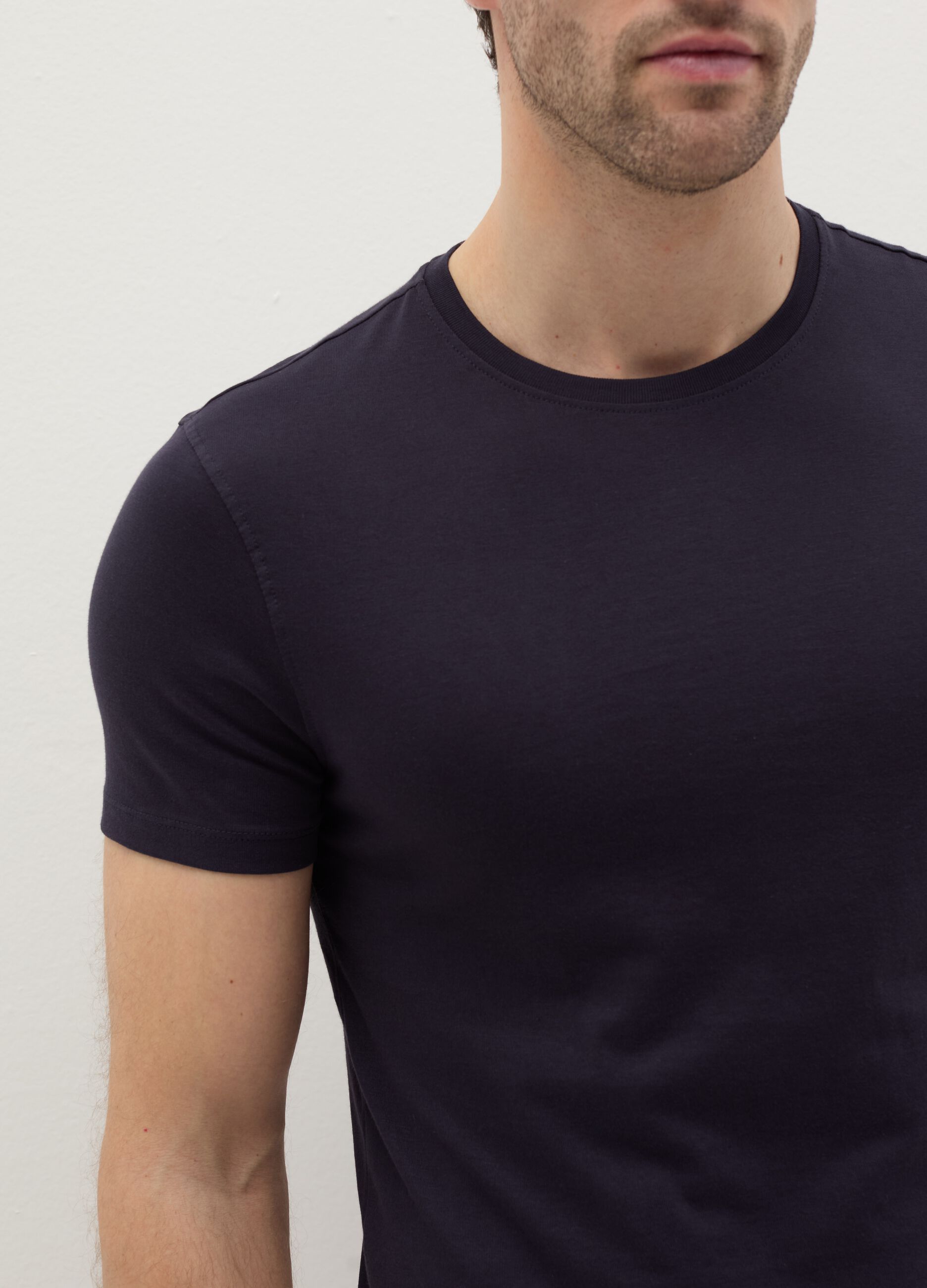 Two-pack undershirts with round neck