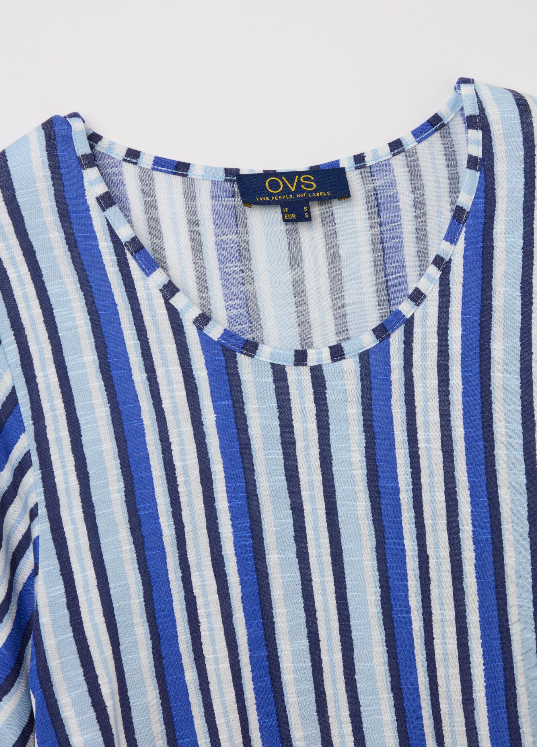Viscose T-shirt with stripes
