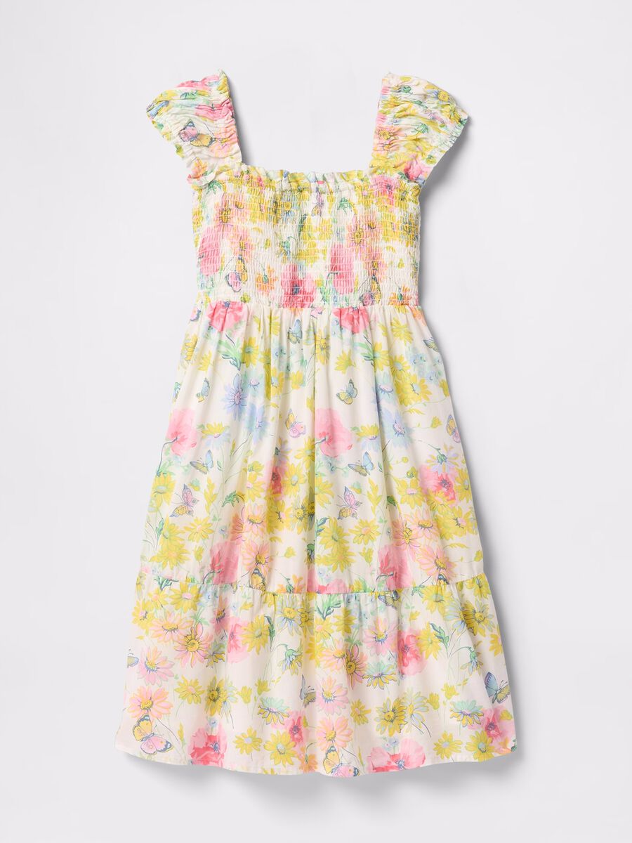 White floral dress in cotton_3