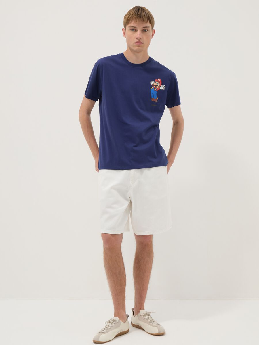 Blue short-sleeve pure cotton regular-fit T-shirt_1