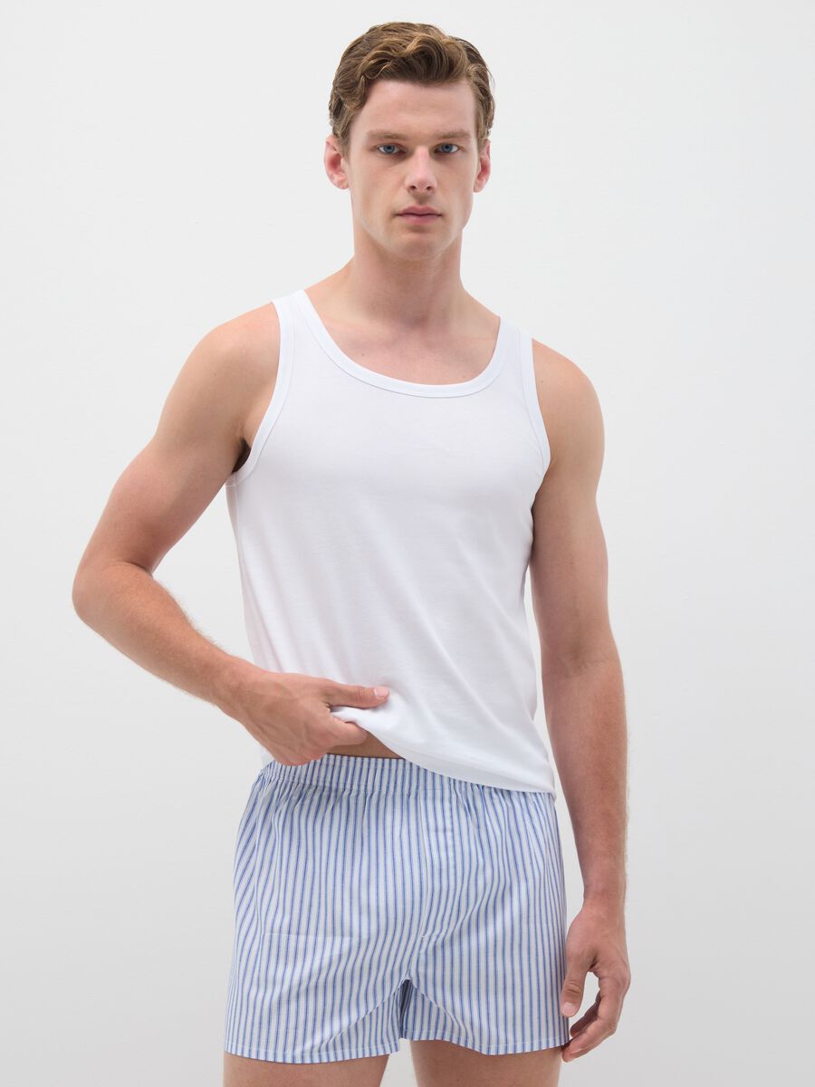 Bipack di boxer da uomo in puro cotone multicolor regular fit_0