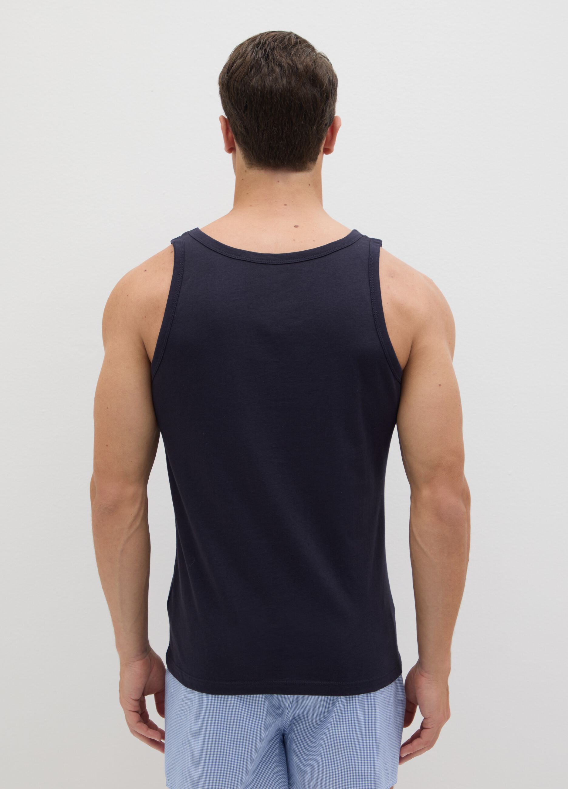 Blue cotton vest