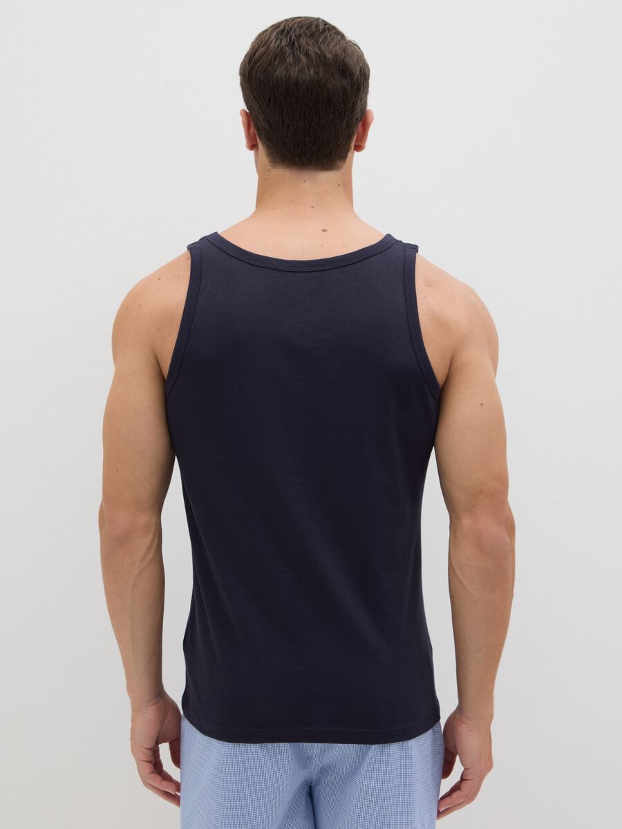 Blue cotton vest_3
