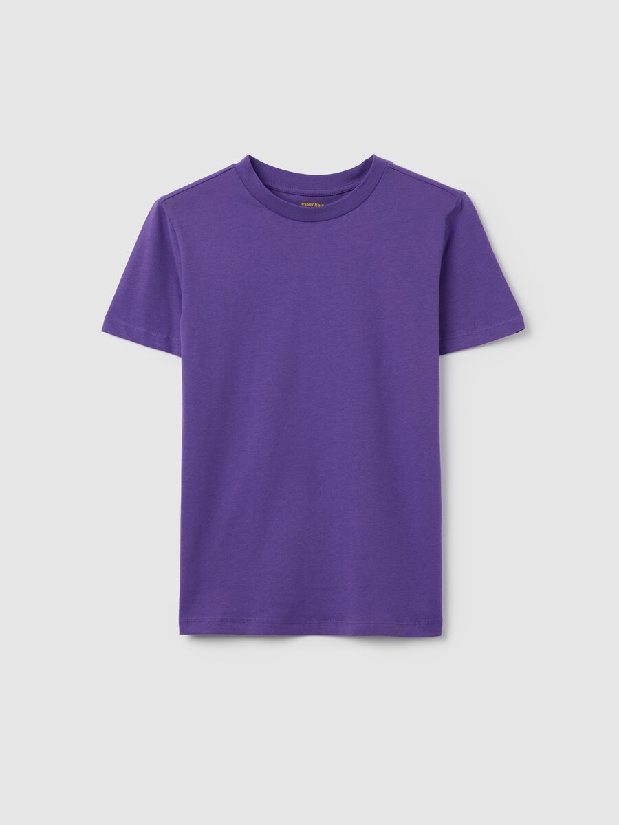 T-shirt da ragazzo in puro cotone viola slim fit_3