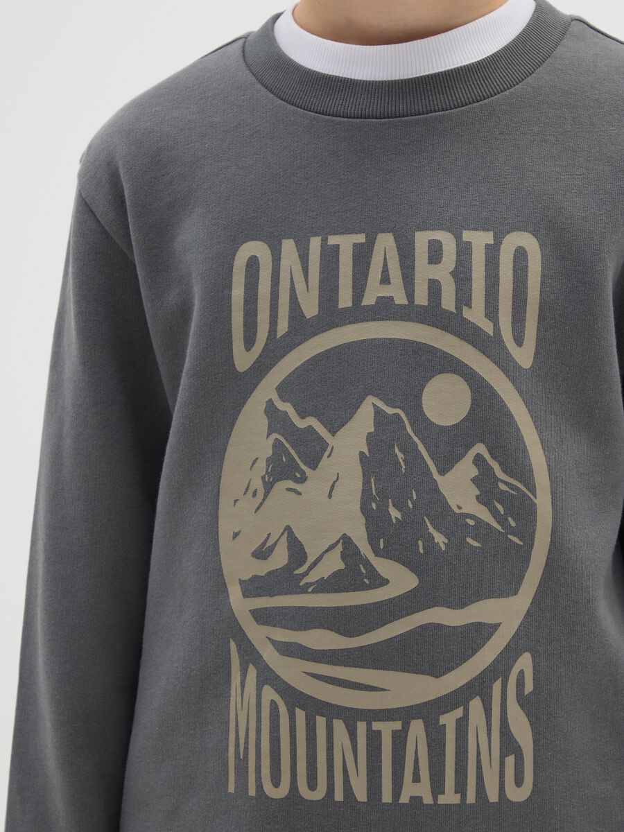 Felpa da ragazzo in puro cotone grigia regular fit_2