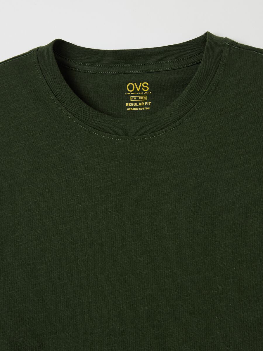T-shirt in slub cotton with round neck_5