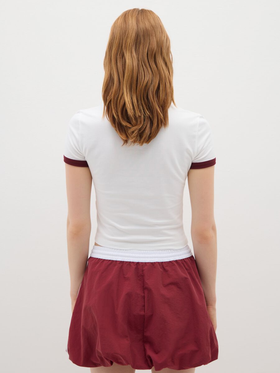 Women's White Cotton Blend T-shirt_3