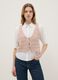 Pink pure cotton regular fit waistcoat with perforated design_0