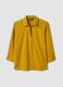 Yellow linen and viscose blend regular-fit shirt with V-neck_5