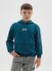 Boy's oversized blue hoodie in pure cotton with prints_0
