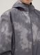 Grey mixed regular fit rain jacket with hood for boys_2