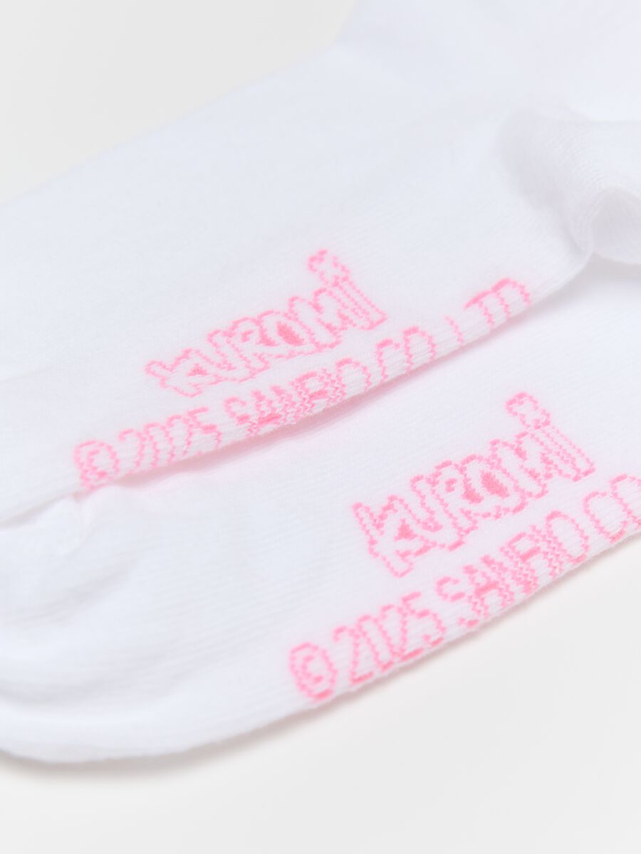 Three-pair pack black and purple socks with Hello Kitty Kuromi design_2