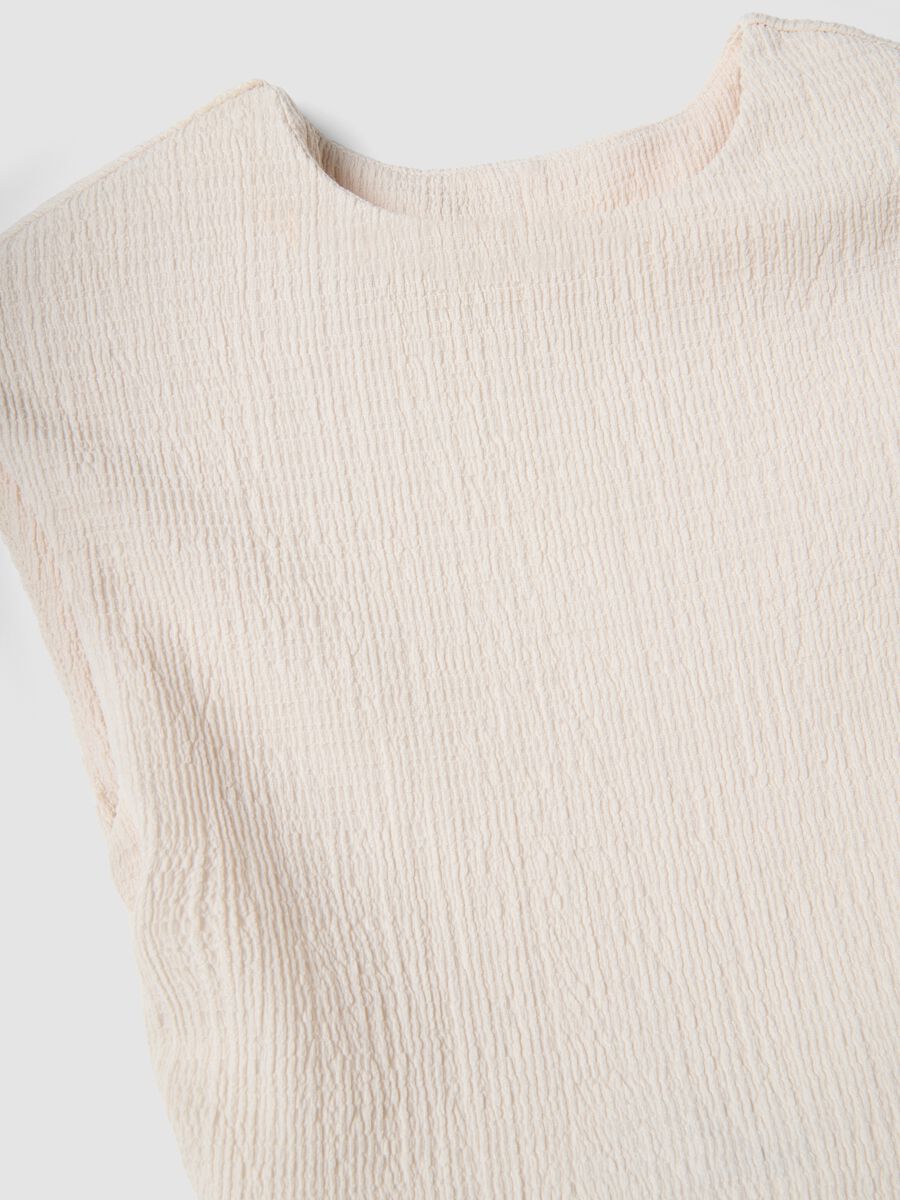 Top senza maniche elasticizzato bianco regular fit_1