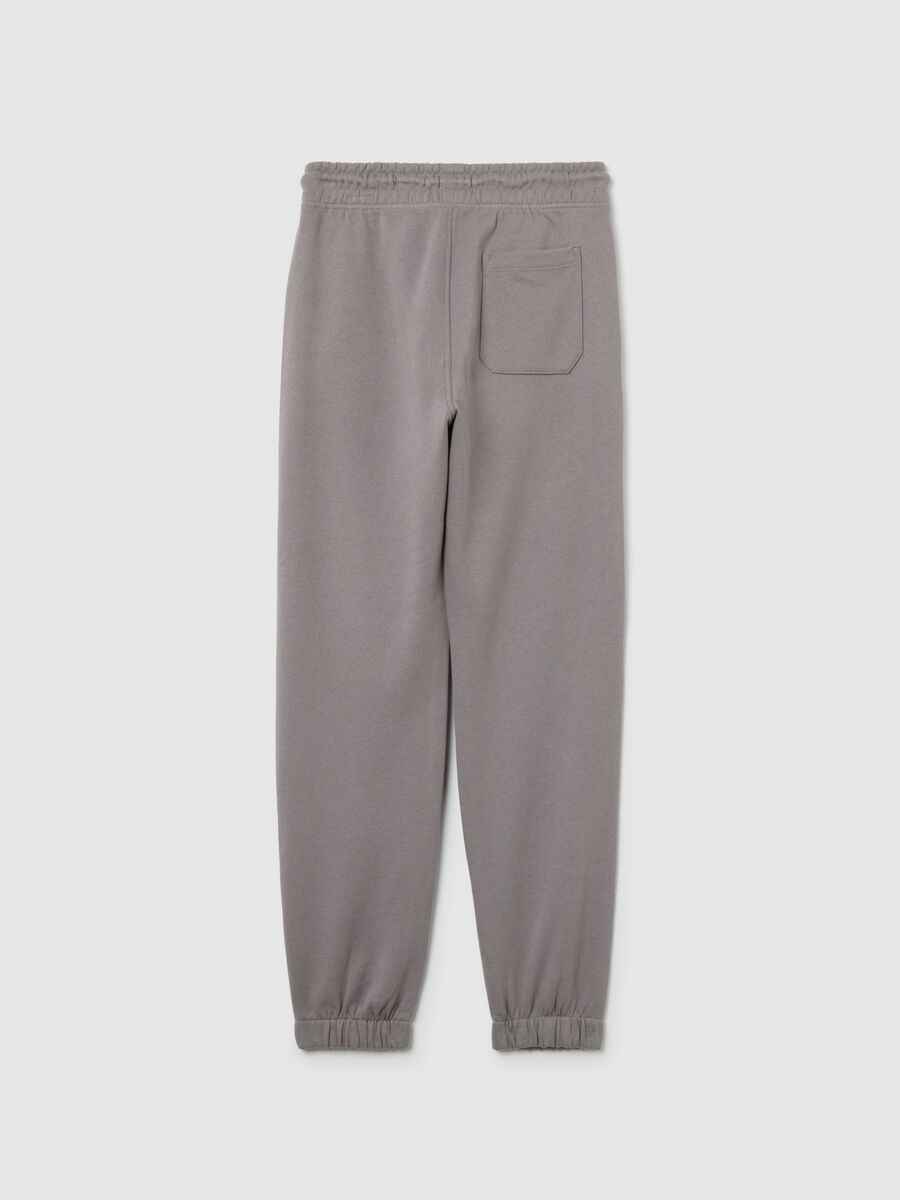 Boys' grey regular fit jogger trousers in pure cotton_1