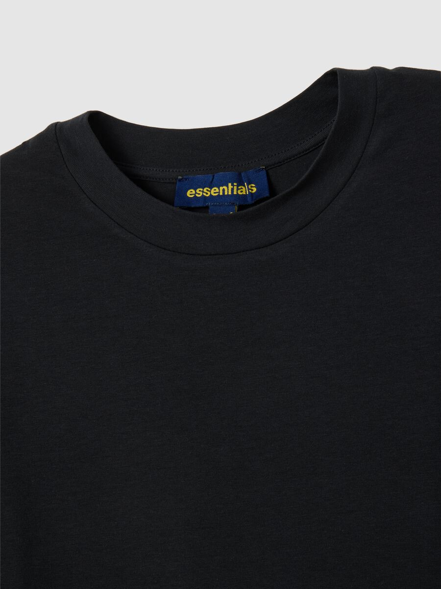 Abito lungo da donna in cotone elasticizzato nero_1