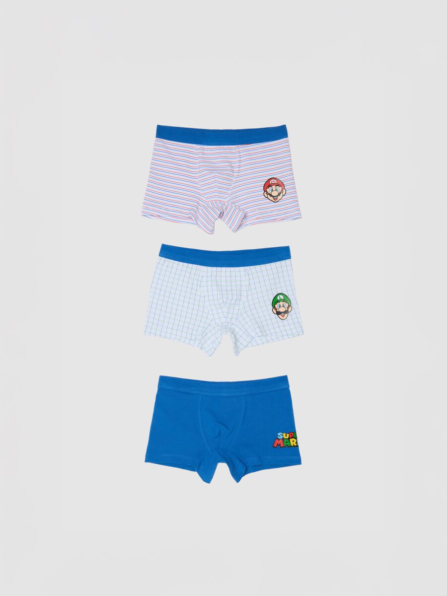 Children's multicolour cotton briefs tripack with Super Mario prints_0