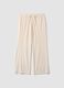 White stretch chenille pyjama trousers, regular fit_0