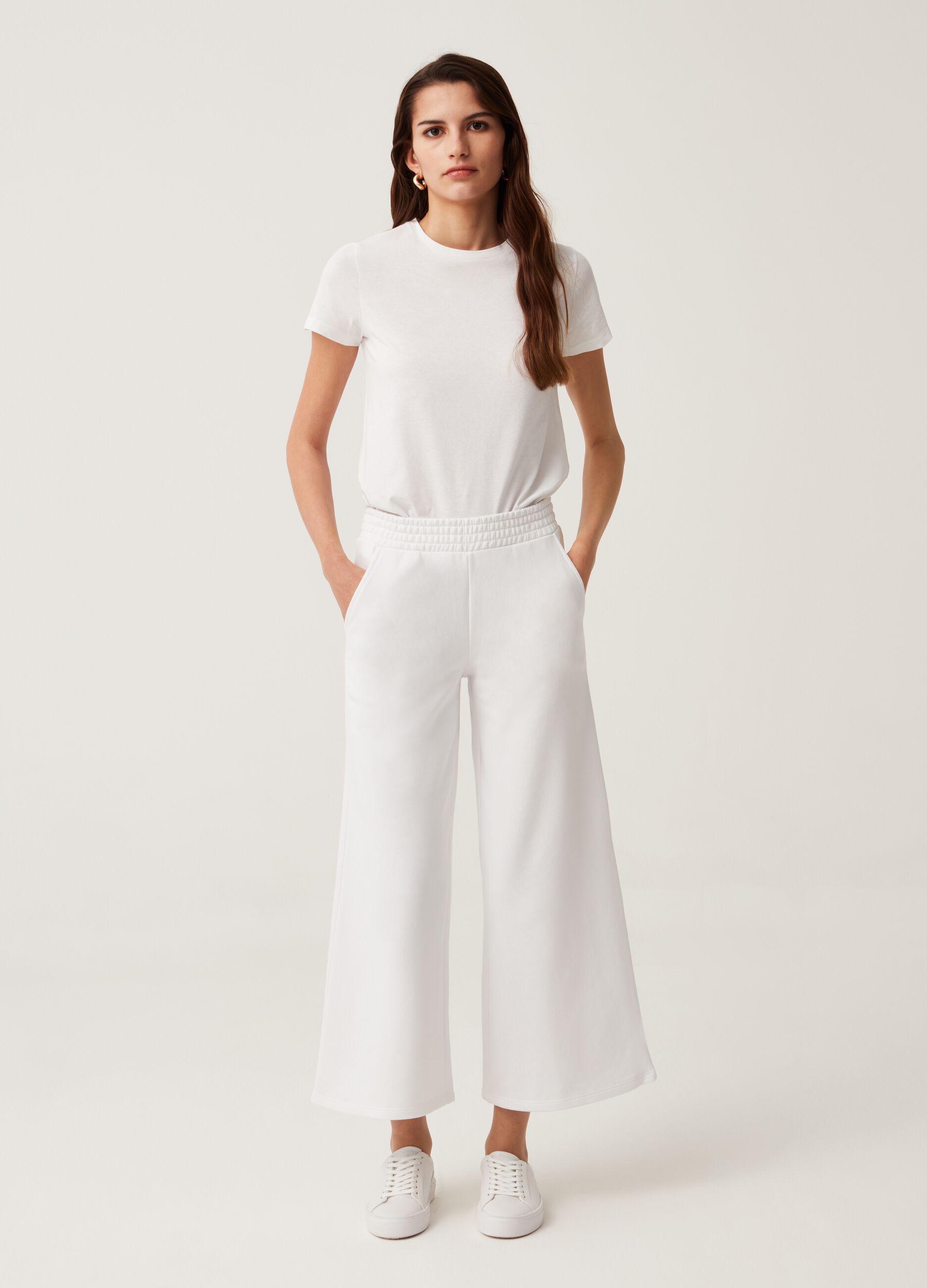 Ovs Joggers Fitness wide leg in felpa