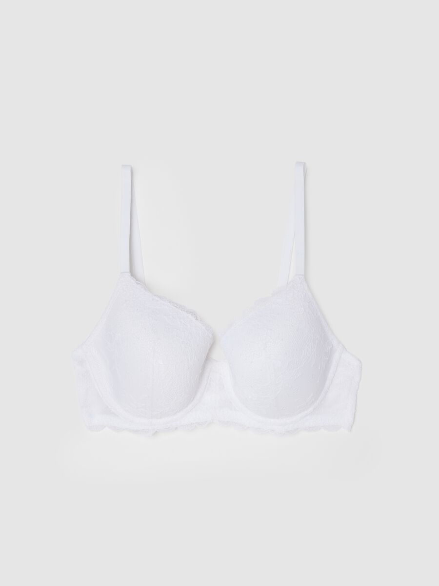 White Padded Balconette Bra_4
