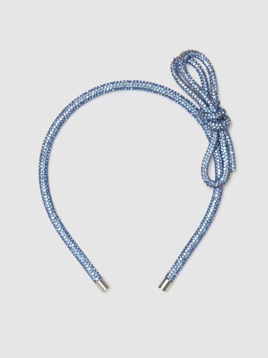 Cerchietto da bambina blu con fiocco_1