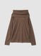 Beige viscose-blend top with shawl collar, regular fit_0