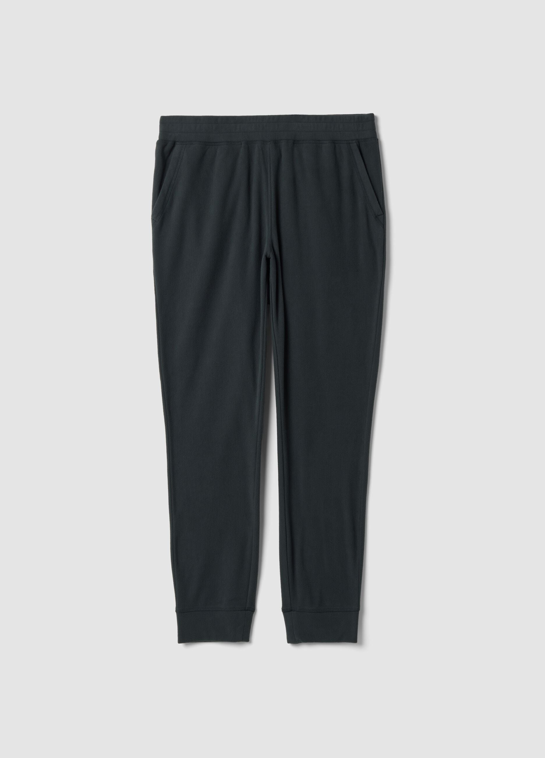 Grey fleece jogger trousers, regular fit