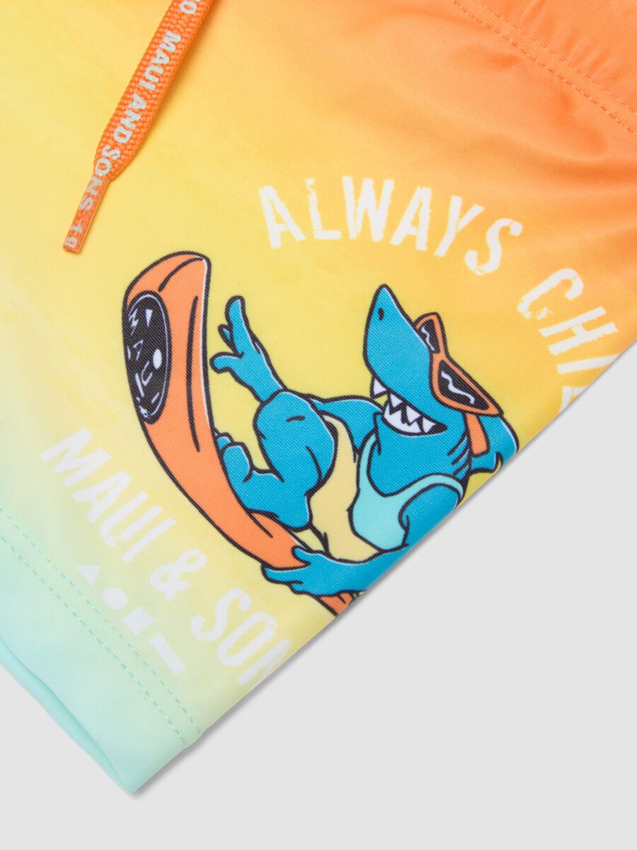 Kids&rsquo; multicolour stretch swim briefs with print_3