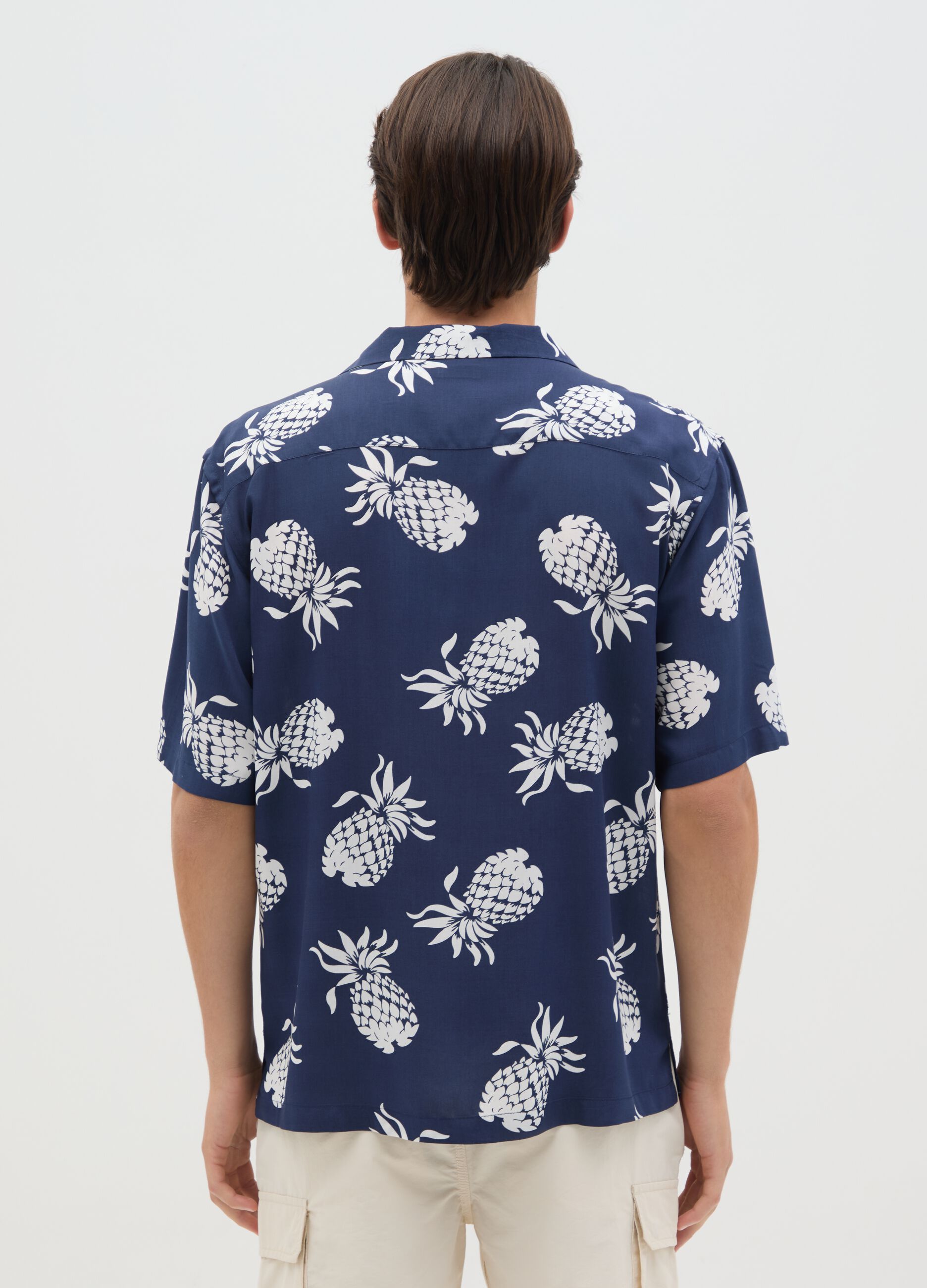 Men's Multicolour Viscose Over Fit Shirt
