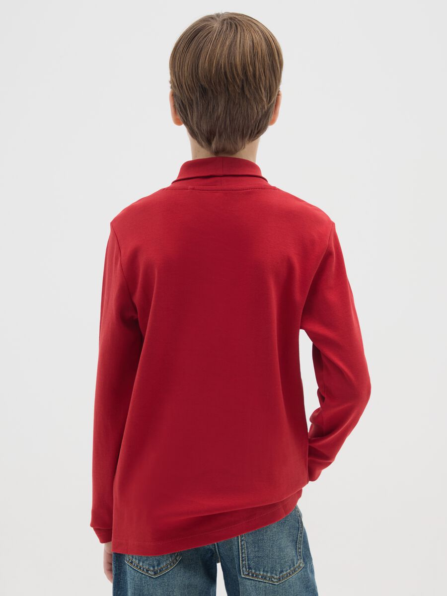 Boy's red pure cotton jumper regular fit_1