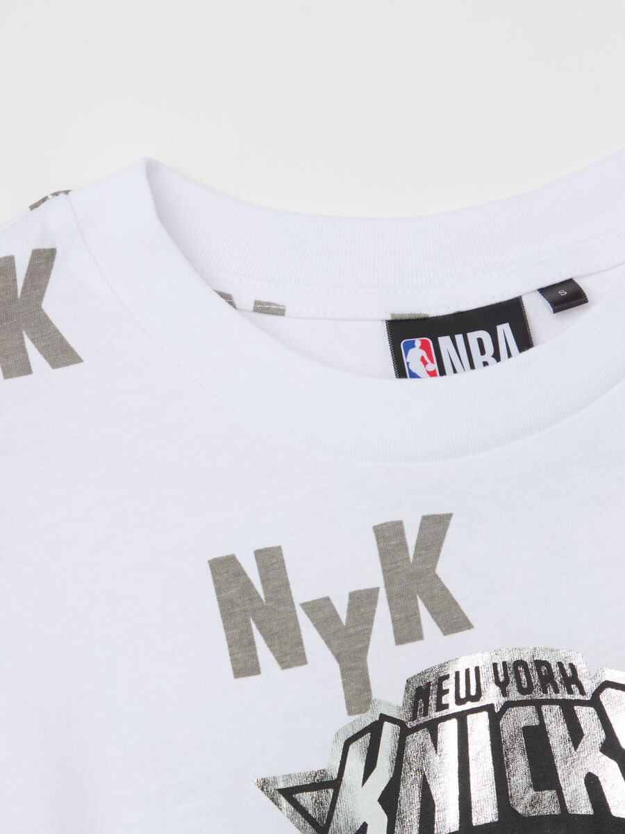 White T-shirt with NBA New York Knicks print_5