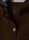 Cappotto marrone con cappuccio in viscosa elasticizzata regular fit_1