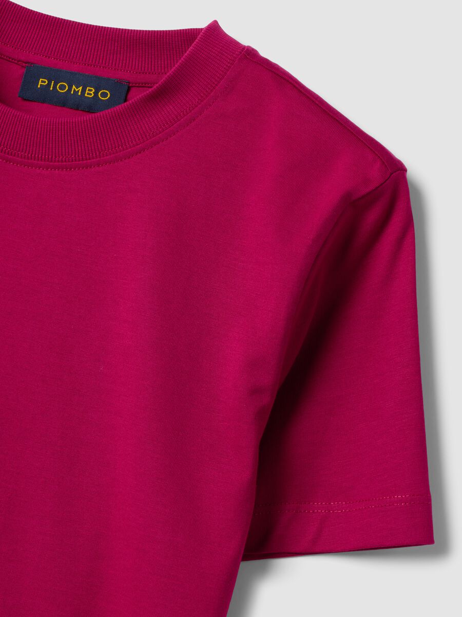 Pink regular-fit crew-neck T-shirt in pure Supima cotton_5