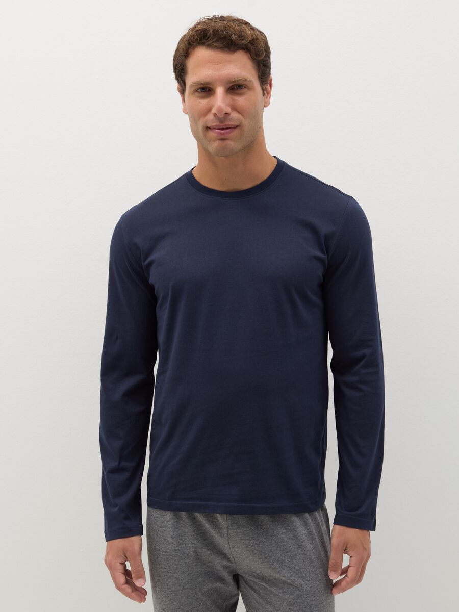 Long pyjamas with round neck in cotton_1