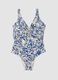 Blue floral-print stretch swimsuit_4