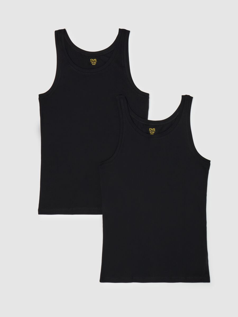 Two-pack racerback vests in Supima cotton_0