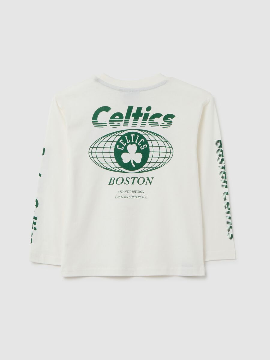 Maglietta da bambino in puro cotone bianca con logo Celtics_2