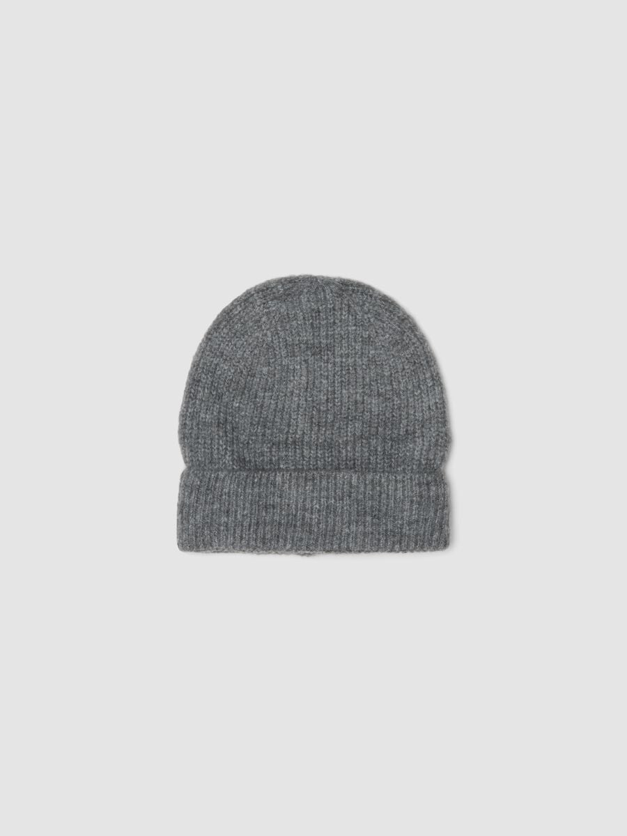 Grey marl stretch-fabric beanie_0
