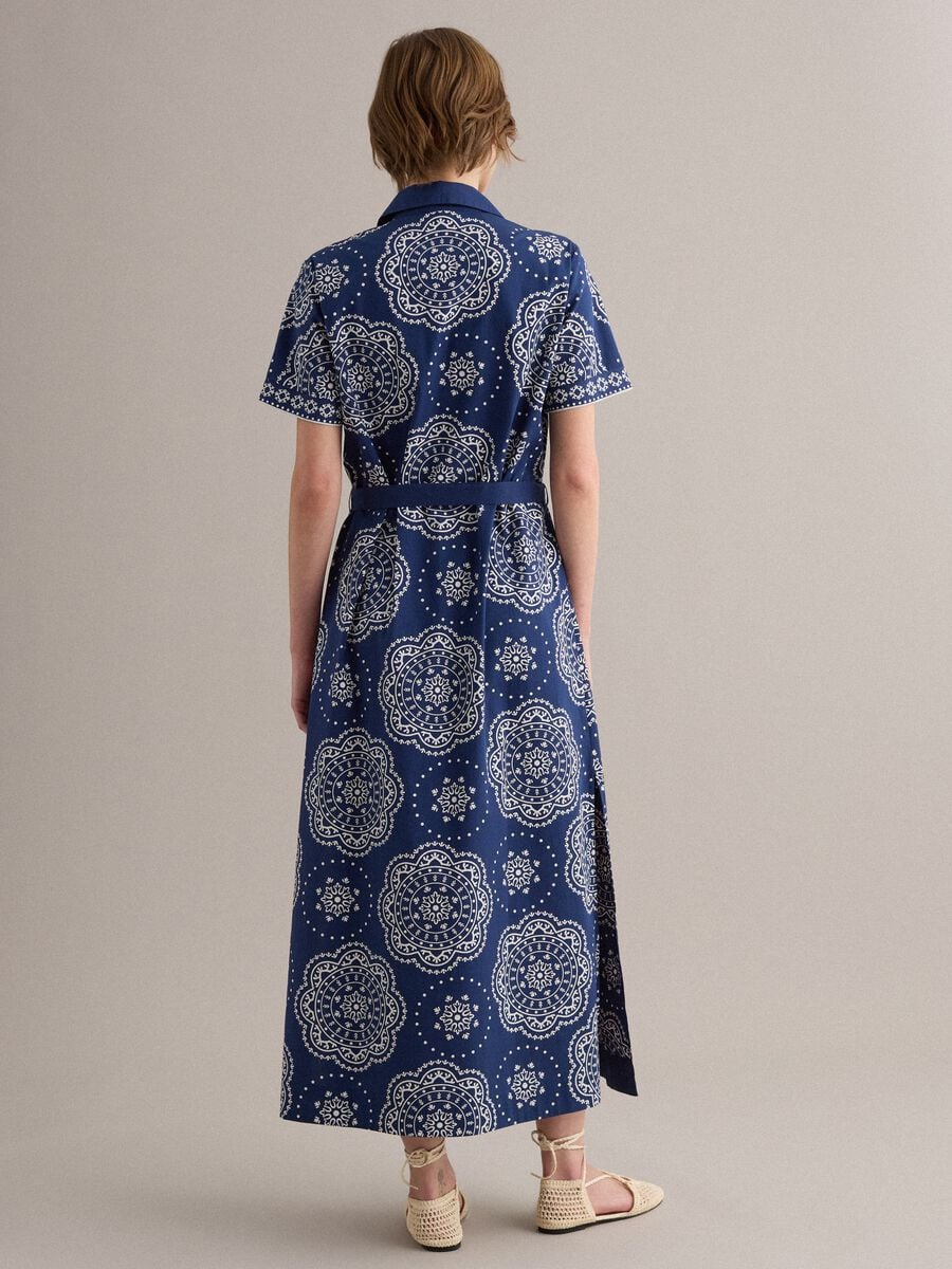 Blue pure cotton shirt dress_2