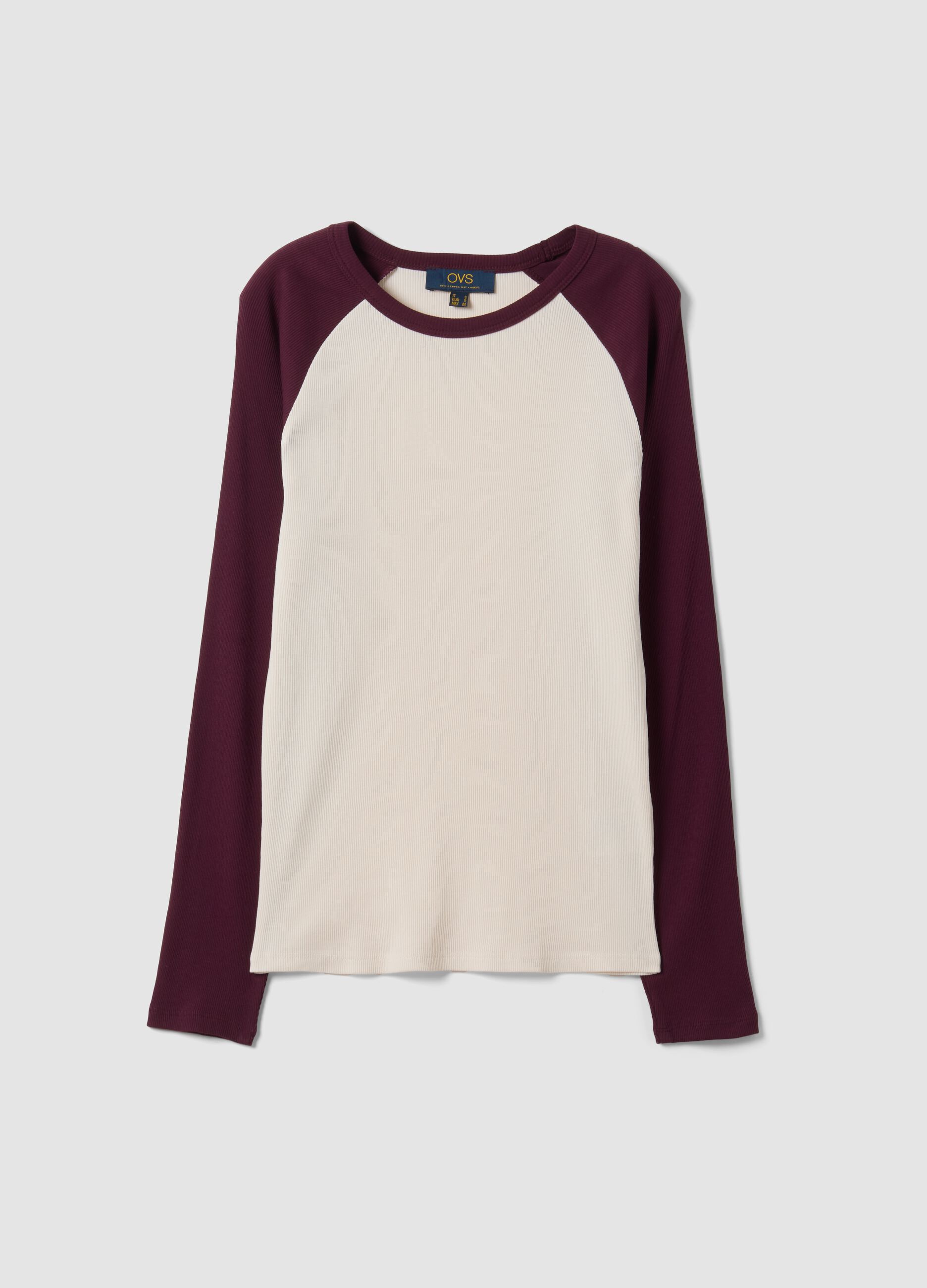 White long-sleeve pure cotton T-shirt