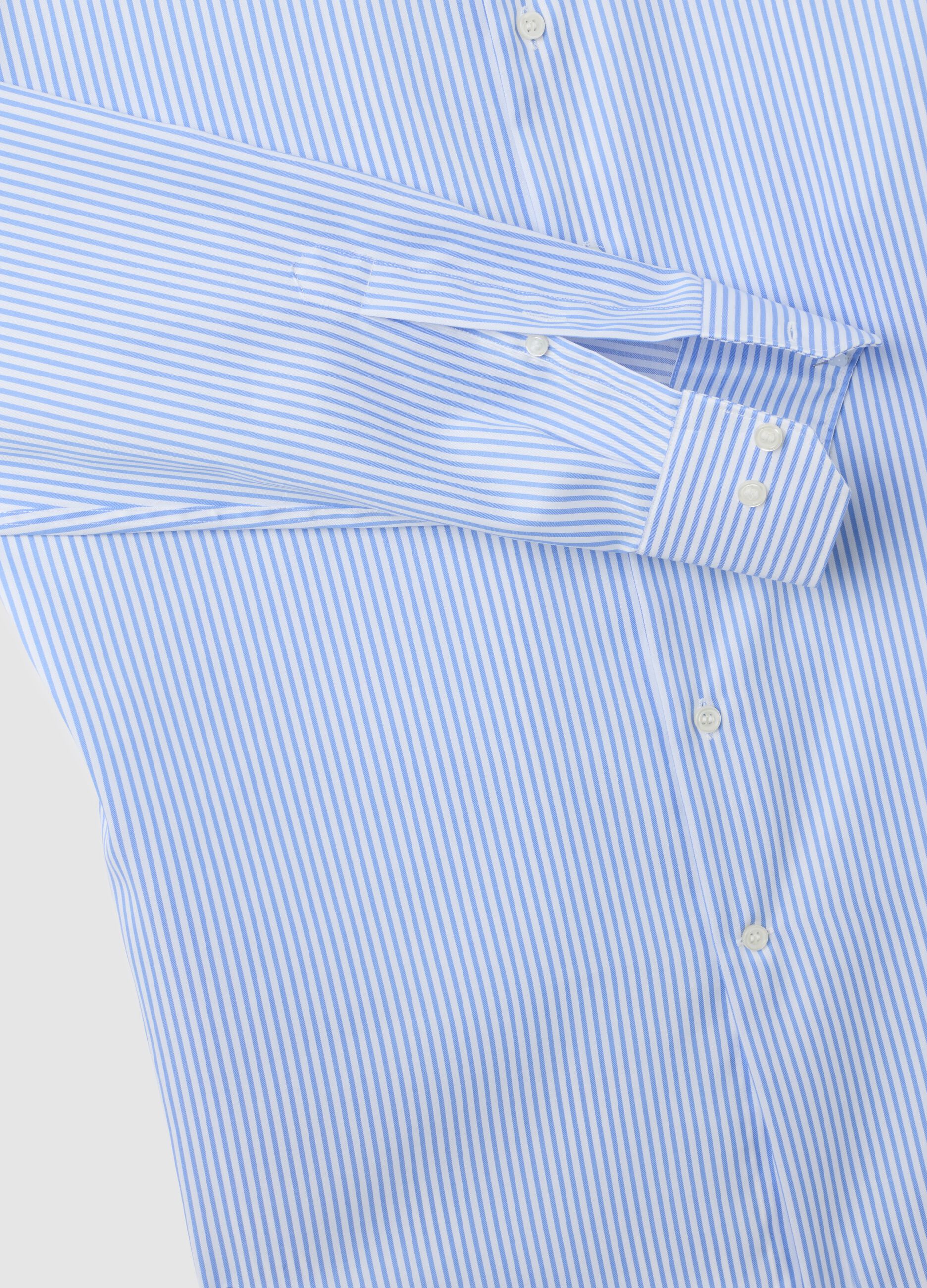 Camicia in puro cotone blu a righe regular fit