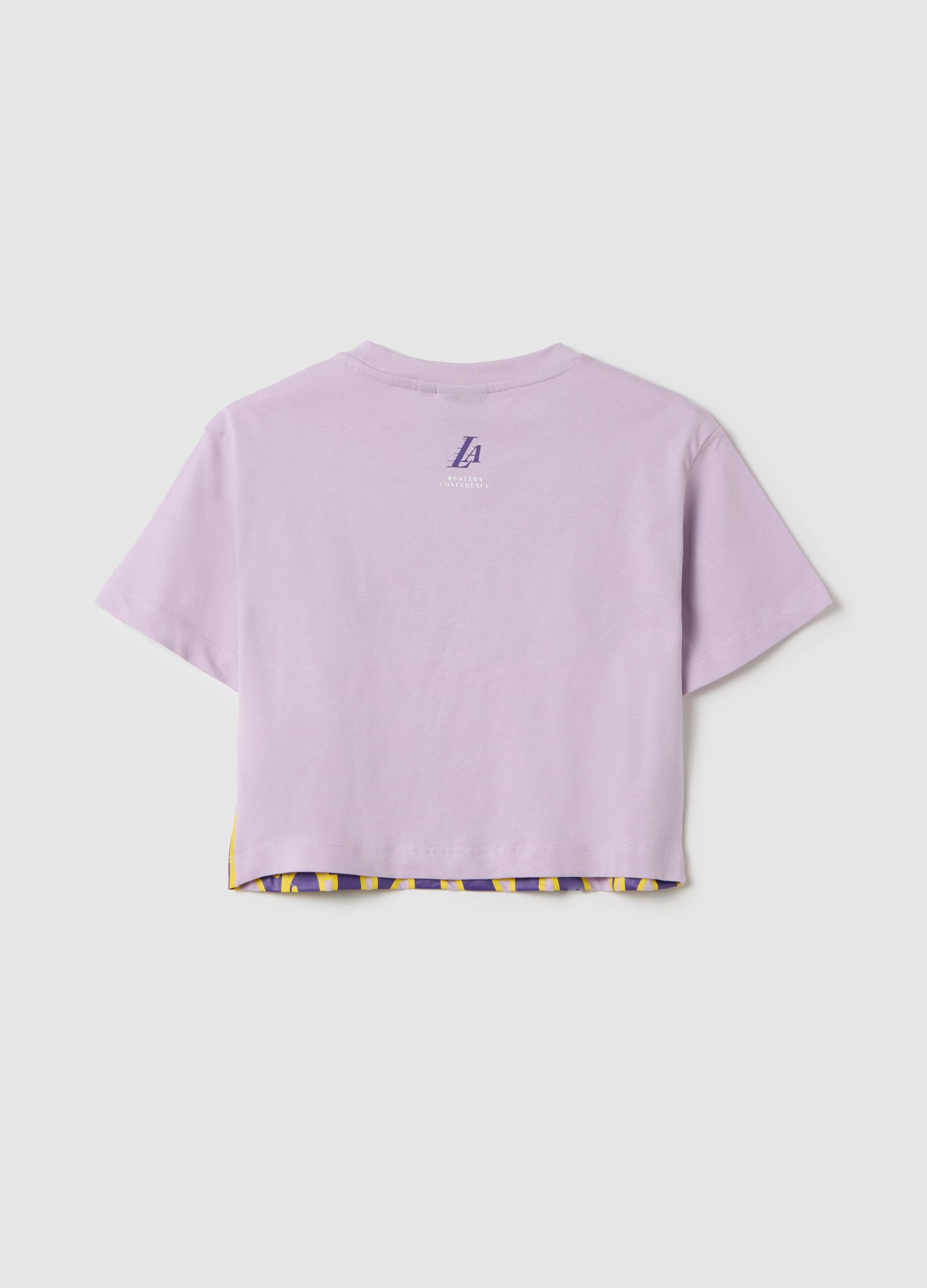 Purple NBA Los Angeles Lakers crop T-shirt in cotton