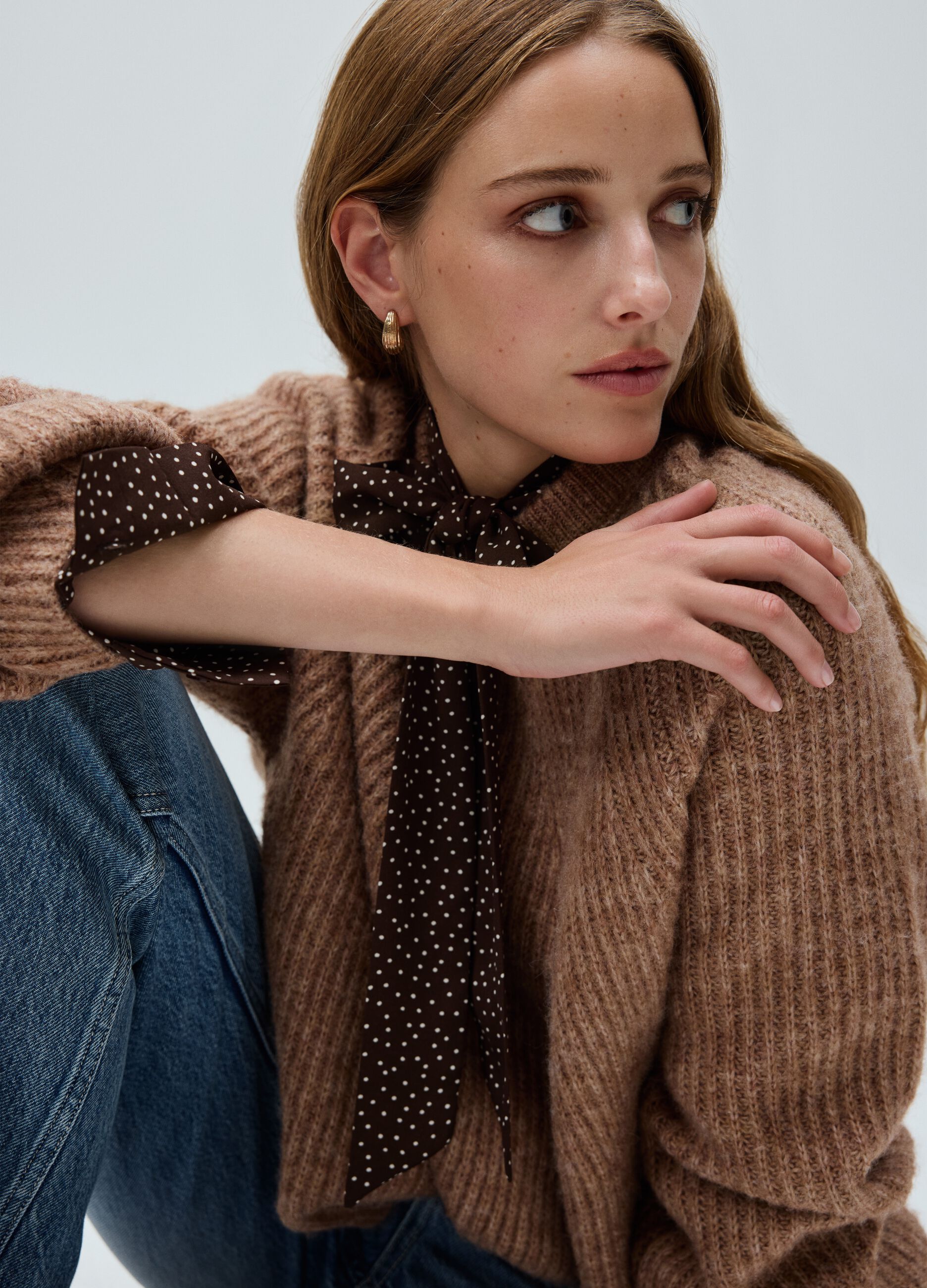 Brown regular fit sweater