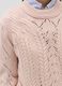 Cropped pointelle pullover with cable-knit design_3