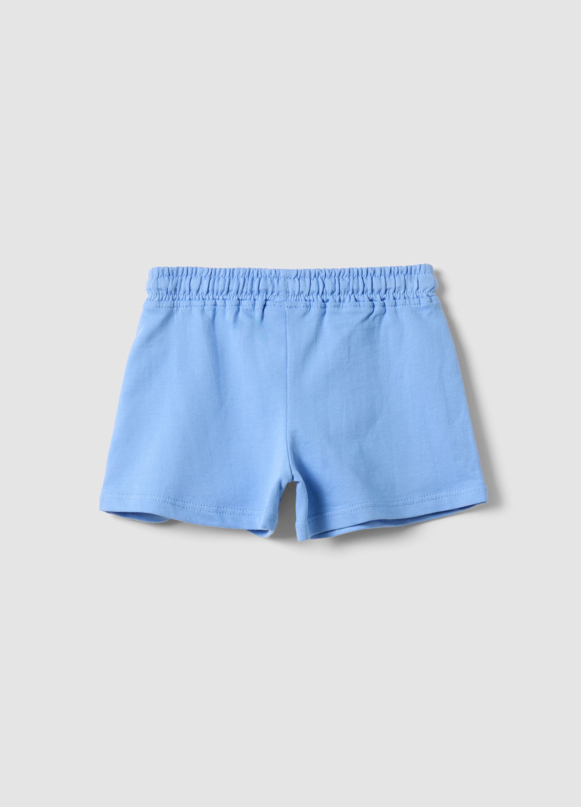 Girls&rsquo; light blue pure cotton shorts, regular fit