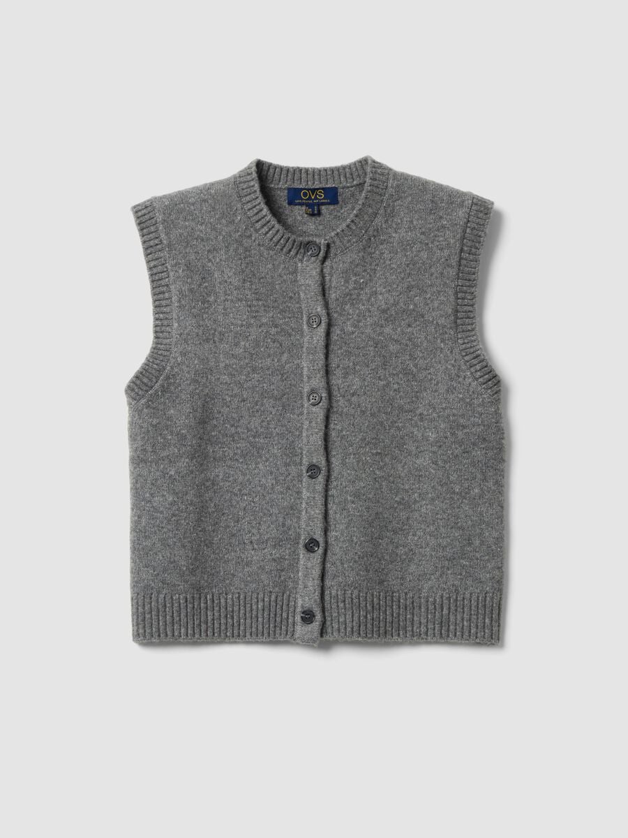 Grey stretch wool crew-neck gilet_4
